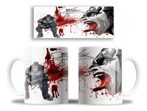 Taza Mug Personalizado Kiss Gene + Caja Individual