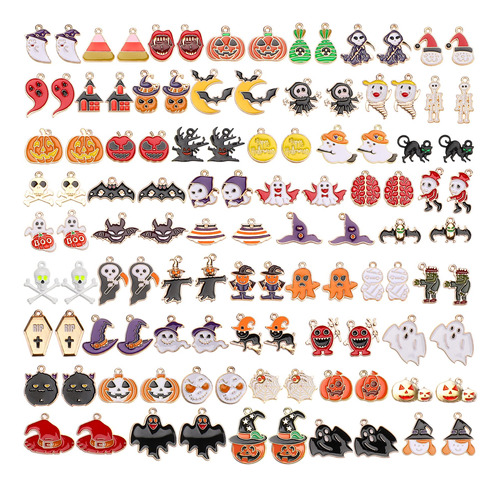 Sannix 110 Piezas 55 Pares De Dijes De Halloween Esmaltados.