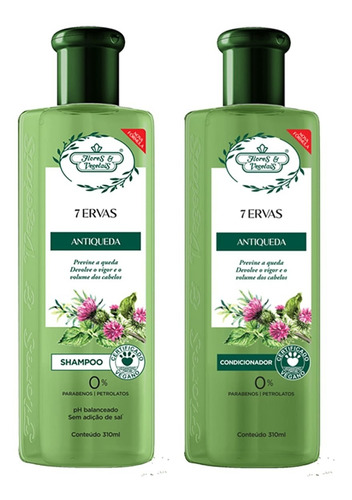 Shampoo+condicionador Flores E Vegetais Antiqueda Sete Ervas