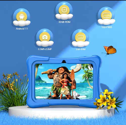 Tablet Para Niños Resistente Foami Android 11 Google Play Azul