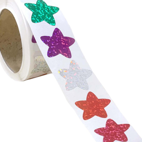 500x Pegatinas De Estrellas Coloridas Rollo Brillante Para