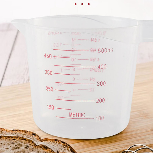 Jarra Medidora Plastico 500ml Receitas Transparente C/ Alça