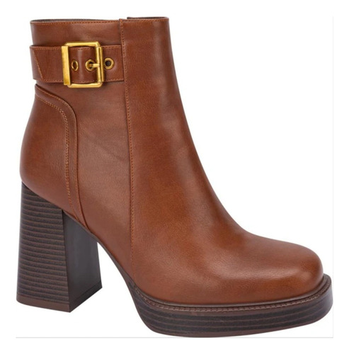 Bota Vestir Pu Hebilla Metálica Tacon Schatz 1066 Dama