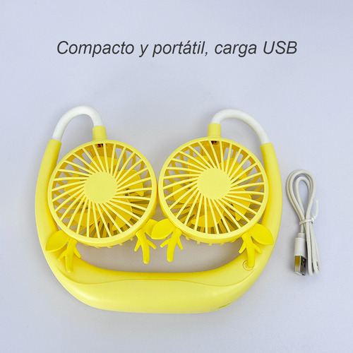 Mini Ventilador De Cuello Portátil CM-TOP FS318 Silencioso Usb Recargable Cantidad De Aspas 5 Estructura Amarillo