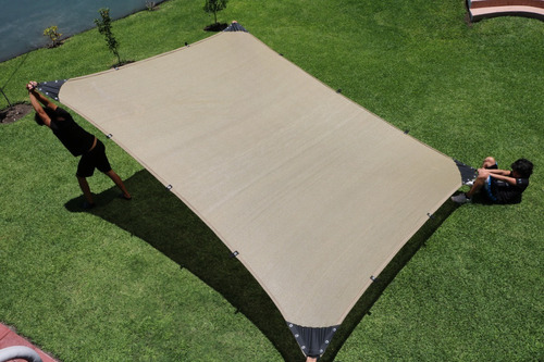 Malla Sombra 3.7x4.7 Mt 90% Beige Raschel Lista Para Colocar