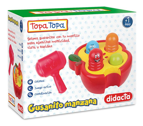 Didacta Topa Topa 600/32 juguete gusanito manzana giro didáctico color rojo