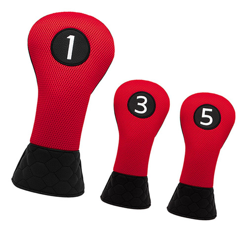 Fundas Para Cabezas De Palos De Golf De Madera, 1 3 5 Rojo