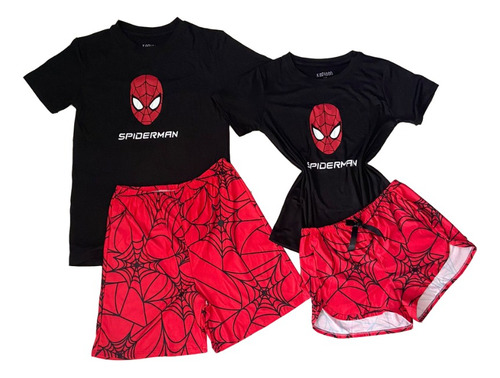 Duo Pijamas Para Parejas Spiderman De Short