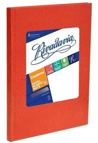 Cuaderno Rivadavia T/dura 16x21 194 Hjs Rayado Rojo