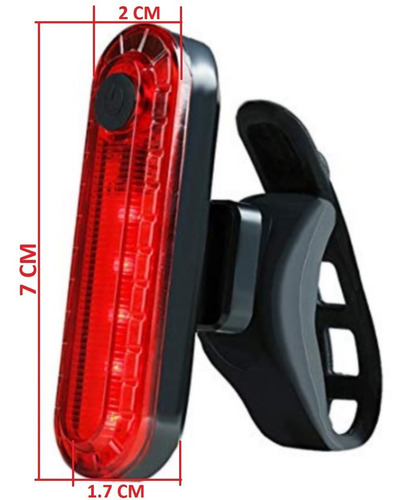 Imagen 2 de 7 de Luz Trasera Volcano Recargable Usb Waterproof 12 Horas Luz