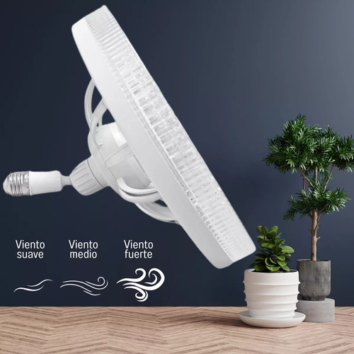 Foco Led 35w Lampara Moreka Fs-136 Ventilador Blanco Frio Natural Calido Efecto Cristal Con Control Dimeable Silencioso 3 Velocidades