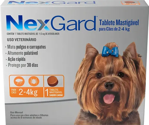 NexGard Antipulgas e Carrapatos Para Cães 2 a 4 kg 1 Comprimido