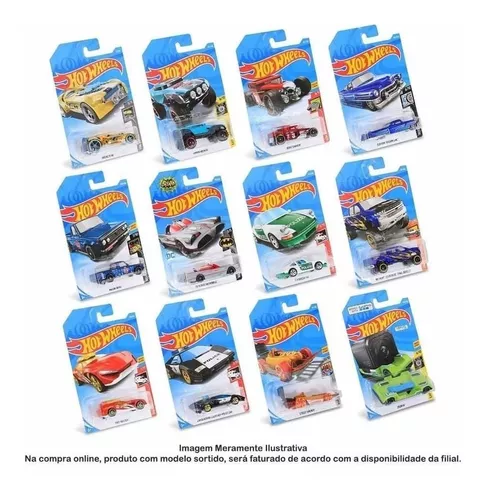 Carrinho Hot Wheels Kit 5 Unidades Sortidos sem Repetidos Matel