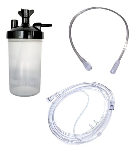 Vaso Humidificador, Conector Concentrador Y Canula 2.1 Mts