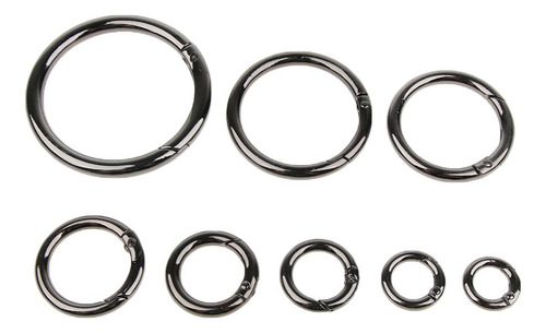 2 X 5 Unids Mosquetones Primavera Keyring Hebillas Negro 10
