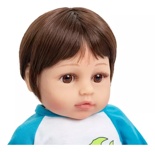 Brastoy Bebê Reborn Boneco Silicone Menino Infantil 48cm