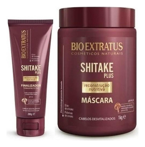 Kit Shitake Reconstrução Máscara 1kg + Finalizador 200gr