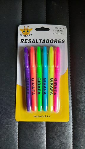 Kit De 6 Resaltadores Artículos Escolares 