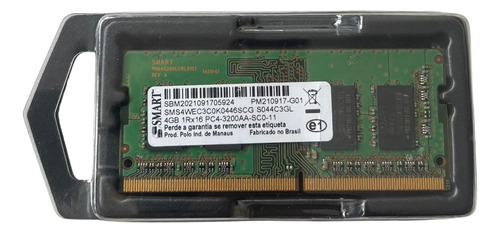 Memória Notebook Smart 4gb Ddr4 3200 Mhz Sms4wec3c0k0446scg