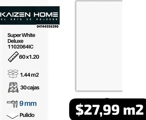 Porcelanato, Overland, Super White 1102063ic1 / 1102064ic