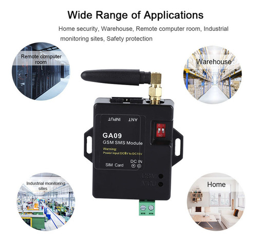 M Ga09 8ch Gsm Sms Alerta Inalámbrica Alarma Módulo Antena