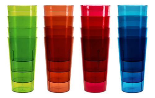 Juego De Vasos De Plástico De 16 Colores, Vasos De Plã...