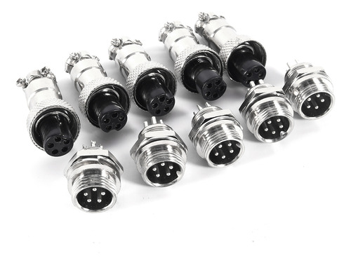 Juego De 10 Conectores Gx12 De 5 Pines Y 12 Mm De Conector D