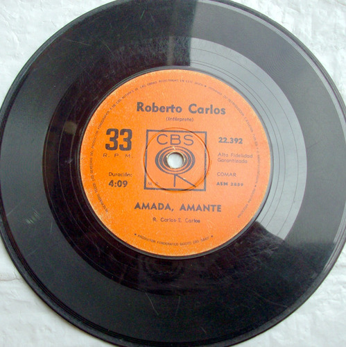 Roberto Carlos - Amada Amante / Yo Daria Mi Vida 1971 Simple