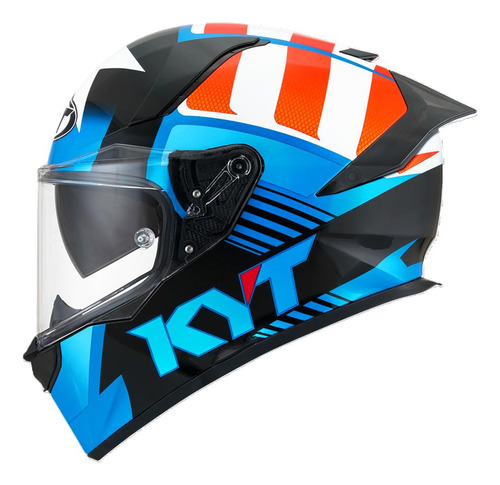 Capacete Kyt R2r Straight Azul Esportivo Moto Gp Óculos