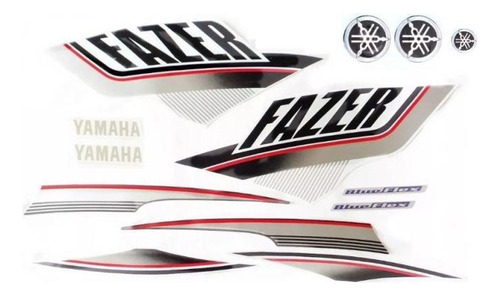 Kit Adesivos Ys250 Fazer 2015 Flex Branco