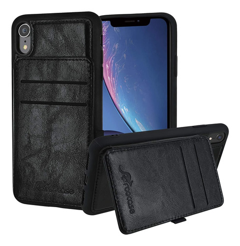 Roocase iPhone XR Cartera Casa, Slim Ligero Cuero Cartera Ca