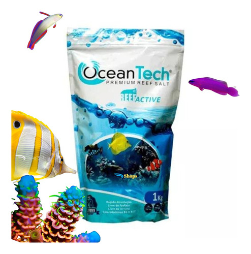 Sal Para Aquários Marinhos Ocean Tech Reef Active 1kg