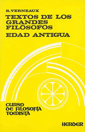 Libro Textos De Los Grandes Filosofos Edad Antigua De Vernea