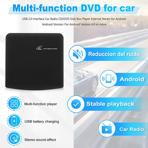 Reproductor Externo De Cd/dvd Para Radio De Coche Con Interf