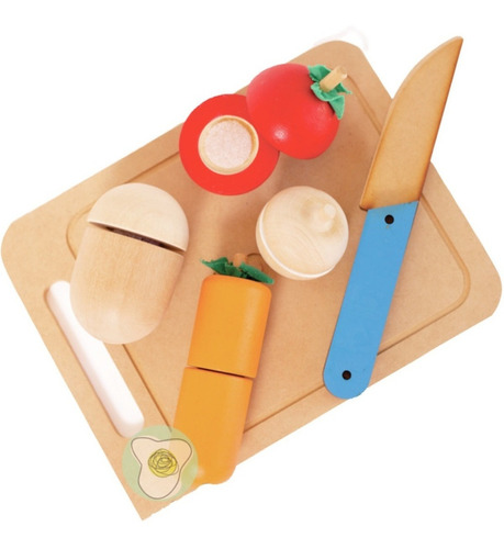 Verduras + Tabla Para Cortar + Cuchillo Juguete Ludico Niños