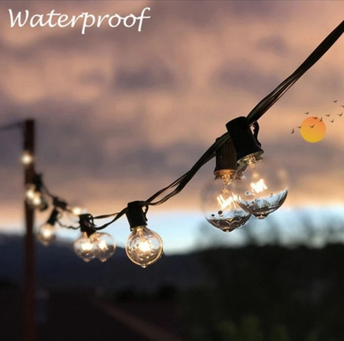 Imagen 1 de 5 de Serie De Luces Para Exterior 25 Focos Vintage De 7.62 Metros