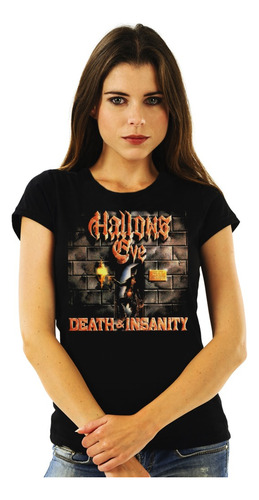 Polera Mujer Hallows Eve Death And Insanity Metal Impresión