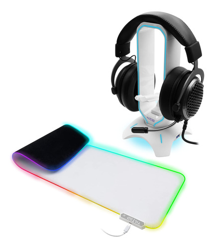 Soporte Para Auricular Rgb Juego Alfombrilla Raton Extendida