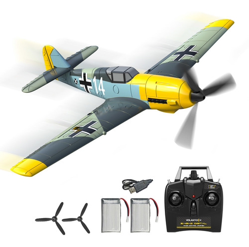 Volantex Bf-109 2.4g 4ch Avión Rc 6 Ejes Gyro-rtf Plano