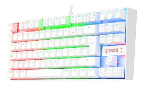 Imagen 2 de 3 de Teclado gamer Redragon Kumara K552 QWERTY Outemu Red español latinoamérica color blanco con luz RGB
