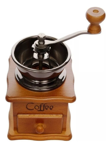 Moedor De Grãos De Café Manual Madeira Com Gaveta Kehome Cor Marrom