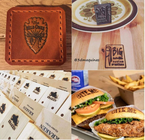 Imagen 7 de 9 de Sello De Calor Con Logo Personalizado Madera Cuero Pan Otros