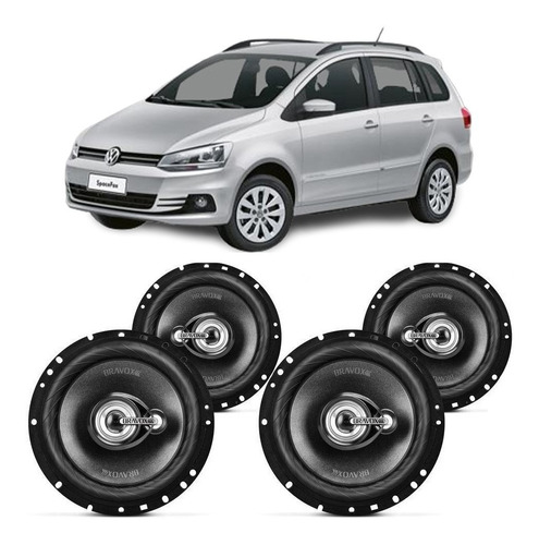 Kit Alto Falante Vw Spacefox 2013 A 2016 Bravox 240w Rms