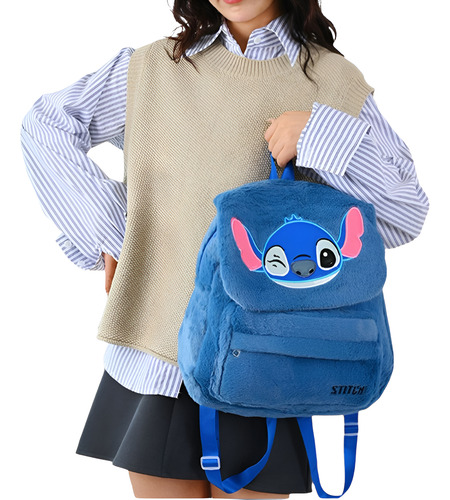 Mochila Peluche Stitch Capibara Kity Melody-kuromi Personaje Azul Stitch