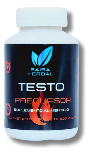 Testosterona Precursor 120 Cápsulas 500 Mg C/u. Saisa Herbal Sabor Sin Sabor