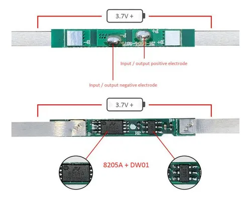 Por 25und Modulo Proteccion Batería Litio 18650 Bms 1s 3a 3.