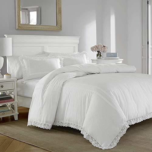 Laura Ashley Home Annabella Duvet Cover Set, King, Blanco