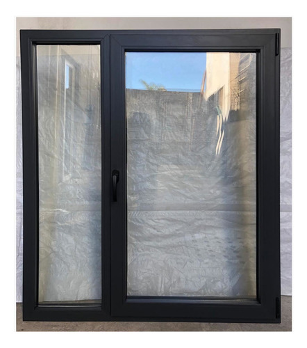 Ventana Pvc Dvh  Batiente De 119 X 138 Gris Antracita