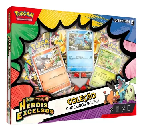 Cartas Pokémon Box Coleção Parceiros Iniciais 51 Cards Copag