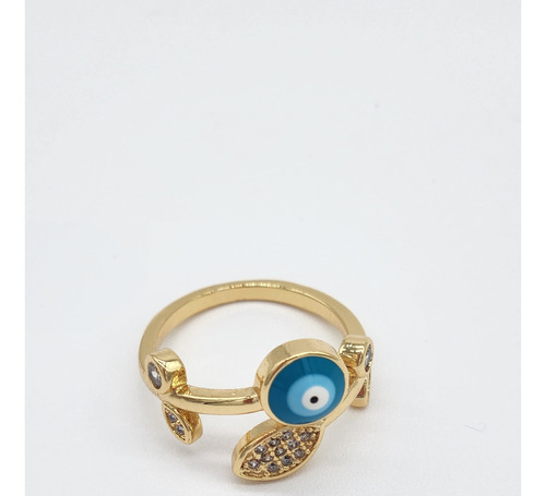 Anillo Ajustable De Ojo Turco Laminado Oro 18/k Victor Gemas